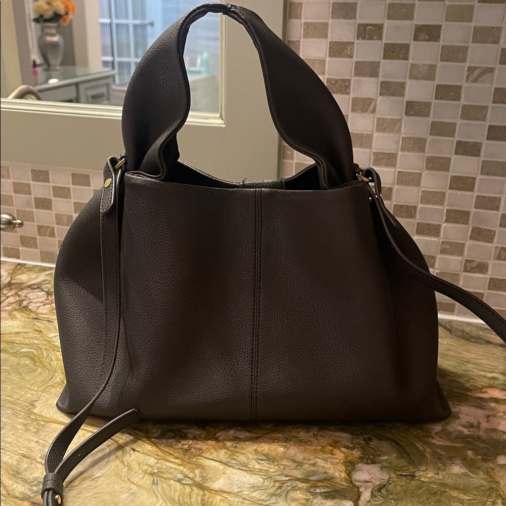 Polene Numero Neuf Textured Black/ Grey Leather- barely carried